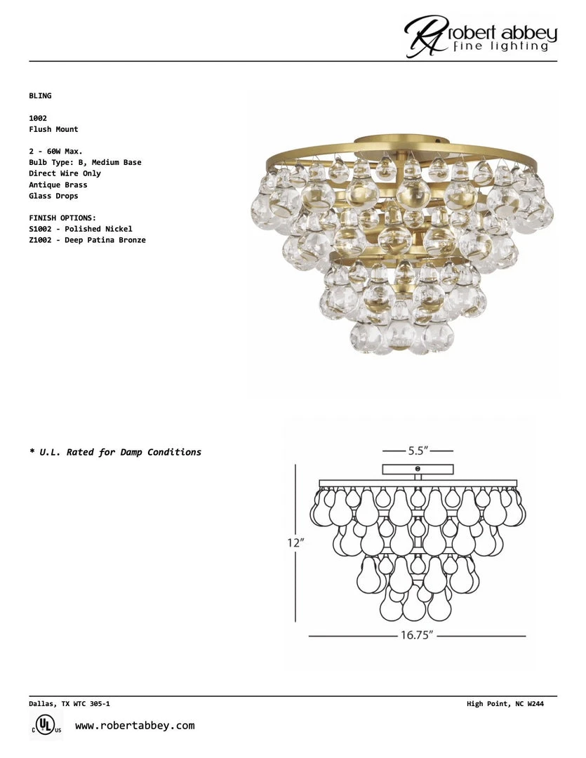 Robert Abbey Bling Flush Mount Antique Brass New Arrivals 4 Robert Abbey Bling Flush Mount Antique Brass New Arrivals