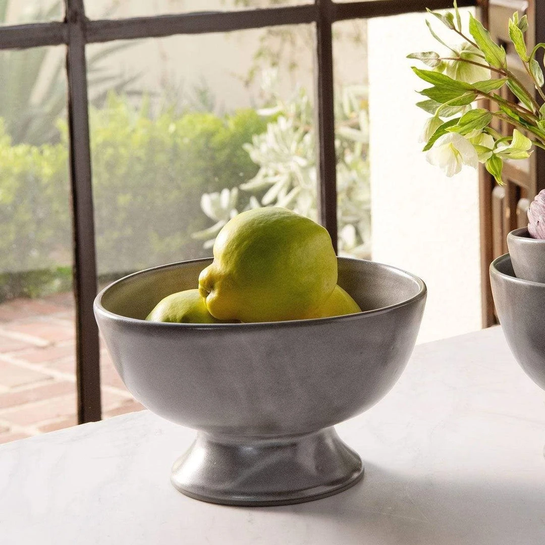 Blue Pheasant New Arrivals Wilson Large Cement Glaze Footed Serving Bowl Set Of 2 5 Blue Pheasant New Arrivals Wilson Large Cement Glaze Footed Serving Bowl Set Of 2