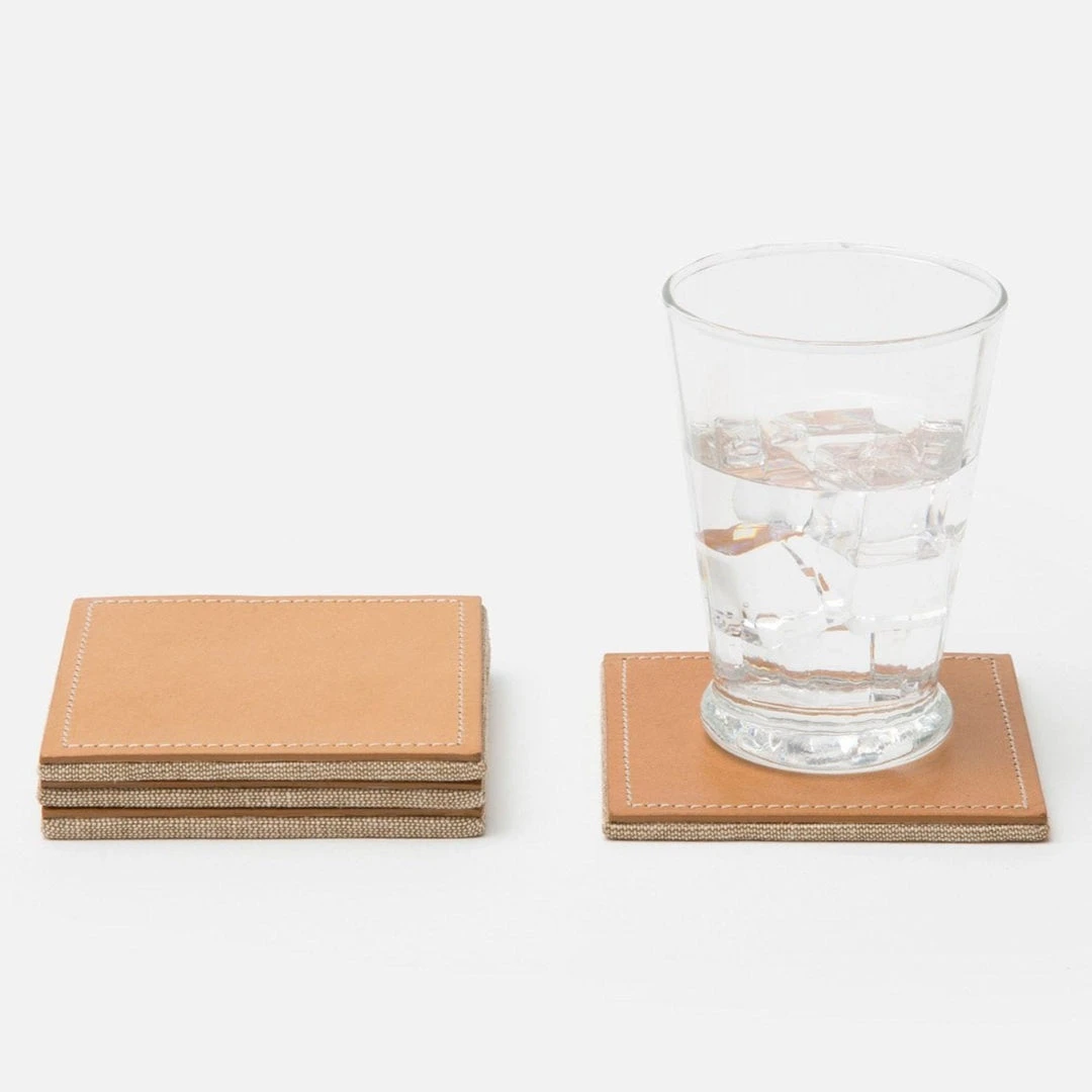 Blue Pheasant Evan Coaster Set Camel New Arrivals 4 Blue Pheasant Evan Coaster Set Camel New Arrivals