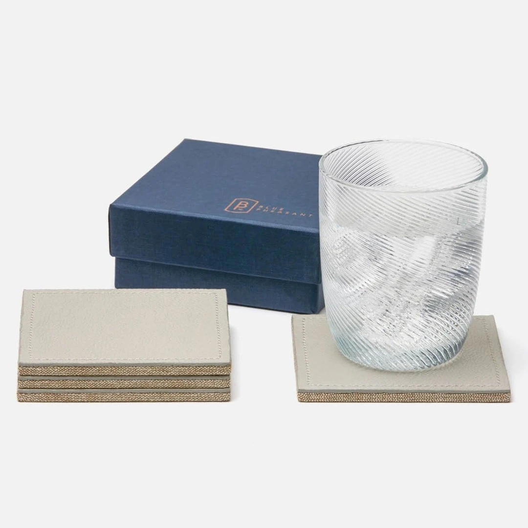 Blue Pheasant Evan Coaster Set Light Gray 4 Blue Pheasant Evan Coaster Set Light Gray