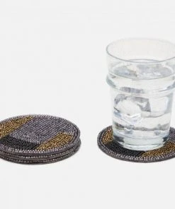 Blue Pheasant Fletcher Coaster Set Black Beads 10 Blue Pheasant Fletcher Coaster Set Black Beads