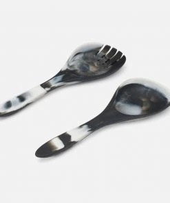 Blue Pheasant New Arrivals Laney Black Swirled 2 Piece Serving Set