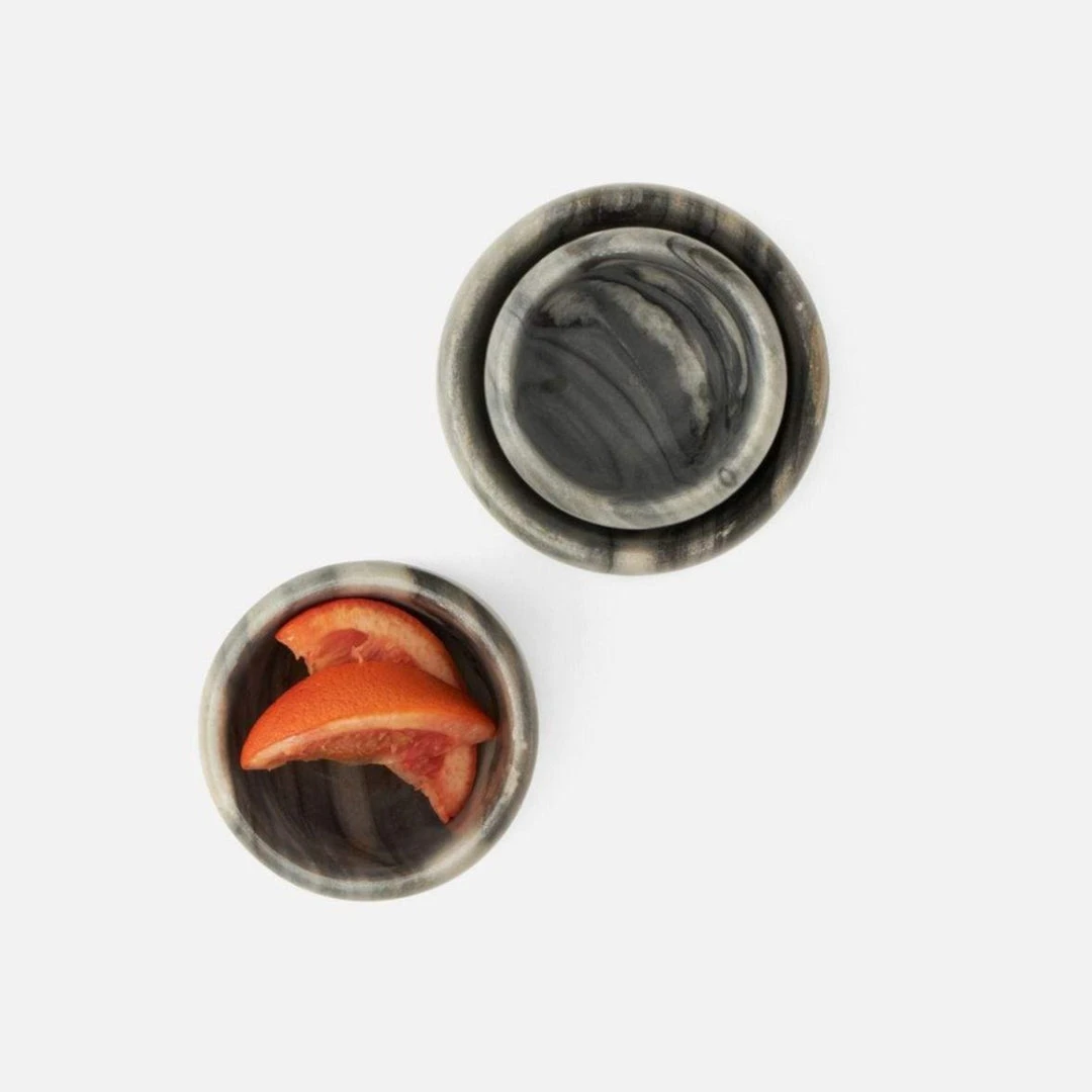 Blue Pheasant New Arrivals Mavis Gray Marble Small Serving Bowls Set Of 3 9 Blue Pheasant New Arrivals Mavis Gray Marble Small Serving Bowls Set Of 3