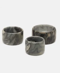 Blue Pheasant New Arrivals Mavis Gray Marble Small Serving Bowls Set Of 3