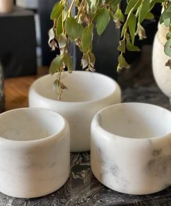 Blue Pheasant New Arrivals Mavis White Marble Small Serving Bowls Set Of 3 8 Blue Pheasant New Arrivals Mavis White Marble Small Serving Bowls Set Of 3