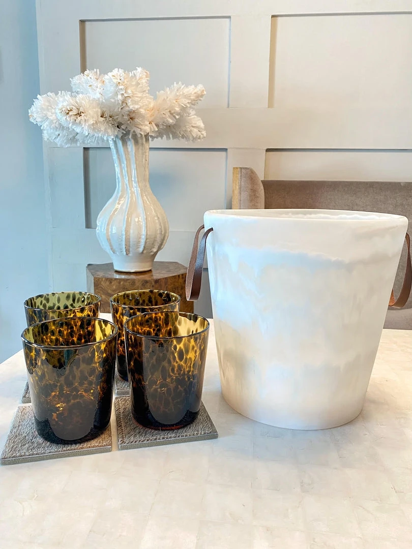 Blue Pheasant Wesley White Swirled Ice Bucket New Arrivals 9 Blue Pheasant Wesley White Swirled Ice Bucket New Arrivals