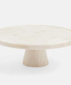 Blue Pheasant Samantha White Marble Cake Stand
