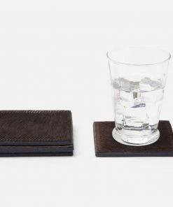 Blue Pheasant New Arrivals Tanner Coaster Set Dark Brown