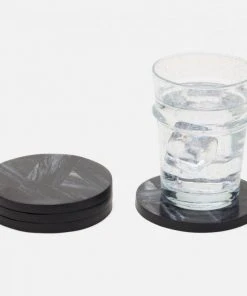 Blue Pheasant New Arrivals Vincent Coaster Set Black Marble Resin