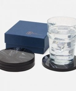 Blue Pheasant New Arrivals Vincent Coaster Set Black Marble Resin