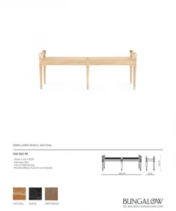 Bungalow 5 Paris Bench Large Natural 15 Bungalow 5 Paris Bench Large Natural