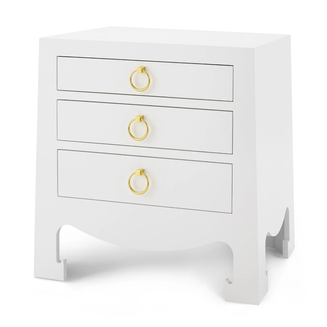 Bungalow 5 Jacqui 3 Drawer Side Table White New Arrivals 3 Bungalow 5 Jacqui 3 Drawer Side Table White New Arrivals