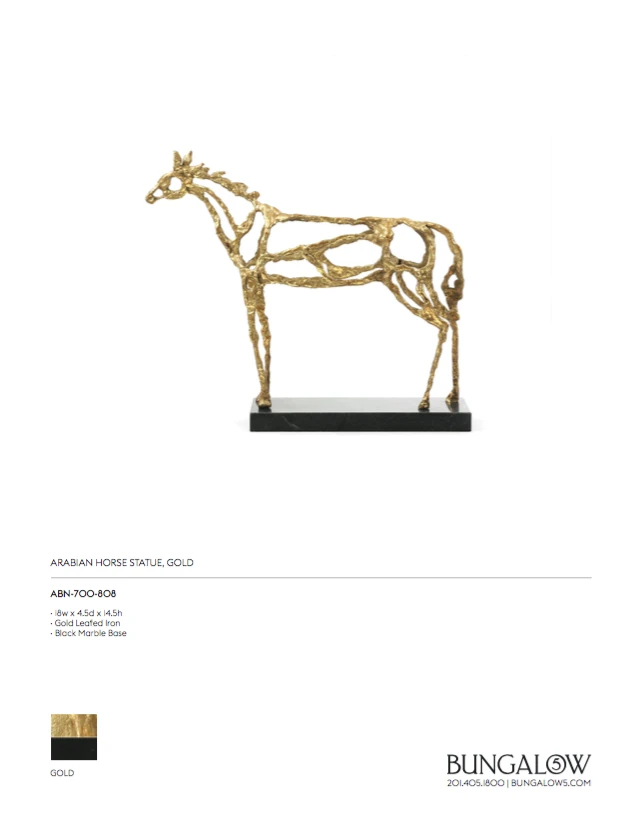 Bungalow 5 Arabian Horse Statue Gold 11 Bungalow 5 Arabian Horse Statue Gold