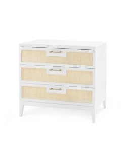 Bungalow 5 New Arrivals Astor 3 Drawer Side Table White