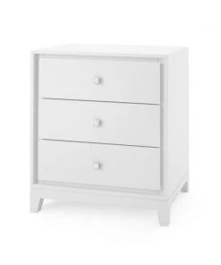 Bungalow 5 Bergamo Three Drawer Side Table White