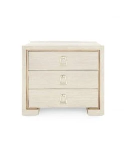 Bungalow 5 New Arrivals Blake 3 Drawer Side Table Blanched Oak