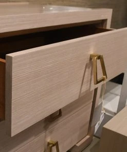 Bungalow 5 New Arrivals Blake 3 Drawer Side Table Blanched Oak