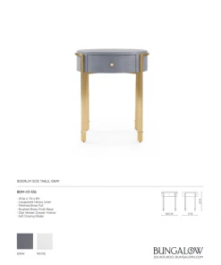 Bungalow 5 New Arrivals Bodrum Side Table Gray