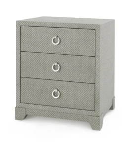 Bungalow 5 Brittany 3 Drawer Side Table Gray Tweed