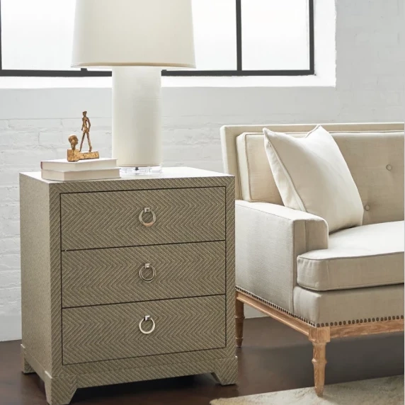 Bungalow 5 Brittany 3 Drawer Side Table Gray Tweed 4 Bungalow 5 Brittany 3 Drawer Side Table Gray Tweed