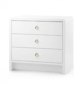 Bungalow 5 New Arrivals Bryant 3 Drawer Side Table White