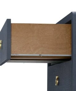 Bungalow 5 New Arrivals Bryant Linen 3 Drawer Side Table Navy Blue