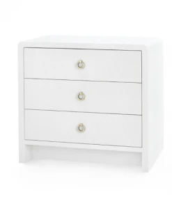 Bungalow 5 Bryant Linen 3 Drawer Side Table White New Arrivals