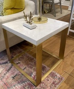 Bungalow 5 Calypso Side Table White Eggshell Top