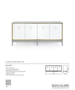 Bungalow 5 Cameron 4 Door Cabinet Gray New Arrivals 16 Bungalow 5 Cameron 4 Door Cabinet Gray New Arrivals