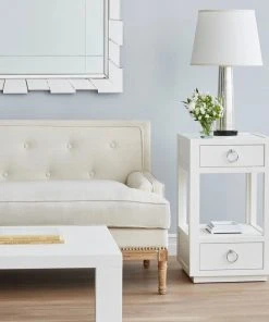 Bungalow 5 New Arrivals Camilla 2 Drawer Side Table White