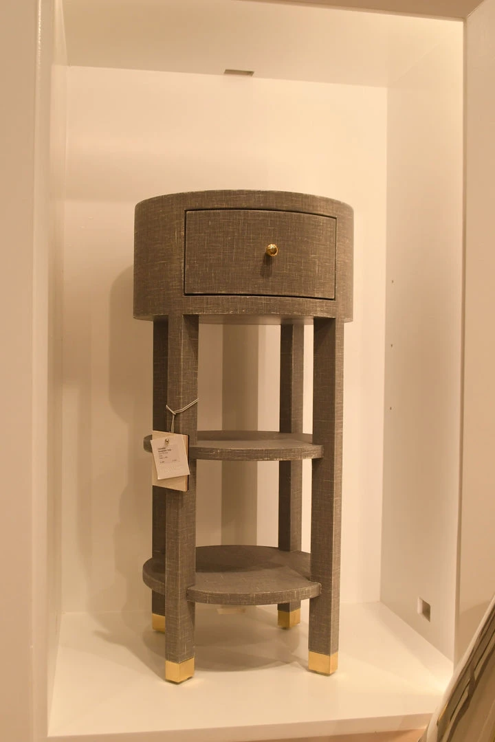 Bungalow 5 New Arrivals Claudette One Drawer Round Side Table Gray 13 Bungalow 5 New Arrivals Claudette One Drawer Round Side Table Gray