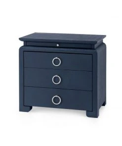 Bungalow 5 New Arrivals Elina 3 Drawer Side Table Navy Blue