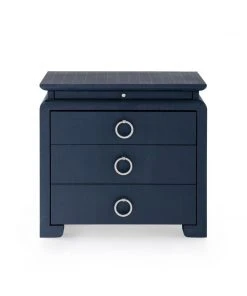 Bungalow 5 New Arrivals Elina 3 Drawer Side Table Navy Blue