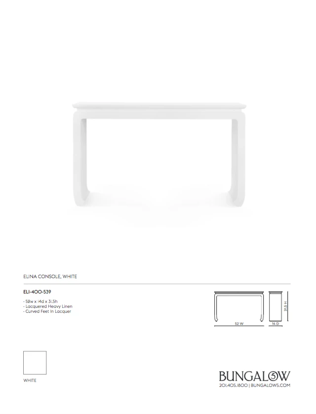 Bungalow 5 New Arrivals Elina Console White 13 Bungalow 5 New Arrivals Elina Console White