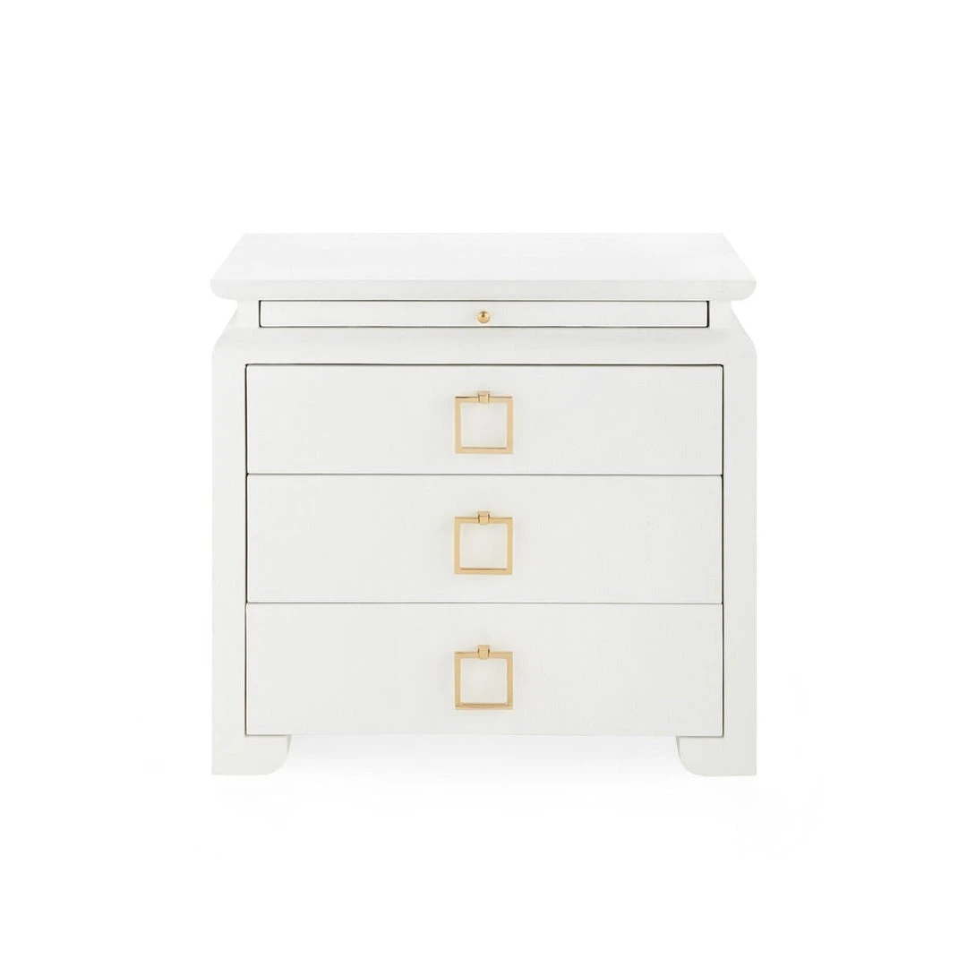 Bungalow 5 Elina 3 Drawer Side Table White 8 Bungalow 5 Elina 3 Drawer Side Table White