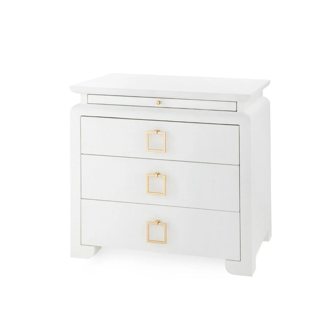 Bungalow 5 Elina 3 Drawer Side Table White 3 Bungalow 5 Elina 3 Drawer Side Table White