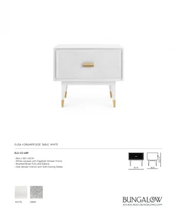 Bungalow 5 Elisa One Drawer Side Table White New Arrivals 21 Bungalow 5 Elisa One Drawer Side Table White New Arrivals
