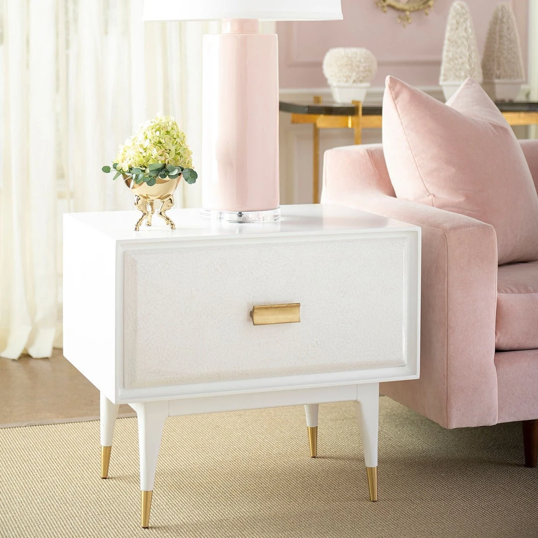 Bungalow 5 Elisa One Drawer Side Table White New Arrivals 5 Bungalow 5 Elisa One Drawer Side Table White New Arrivals