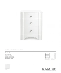 Bungalow 5 Flanders Three Drawer Side Table White 19 Bungalow 5 Flanders Three Drawer Side Table White