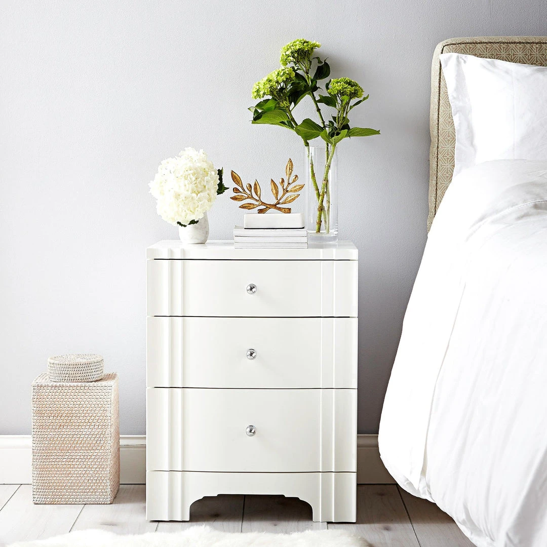 Bungalow 5 Flanders Three Drawer Side Table White 4 Bungalow 5 Flanders Three Drawer Side Table White