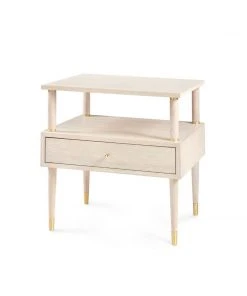 Bungalow 5 New Arrivals Gabriel 1 Drawer Side Table Bleached Oak