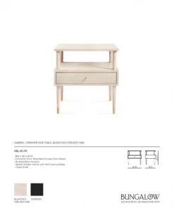 Bungalow 5 New Arrivals Gabriel 1 Drawer Side Table Bleached Oak 15 Bungalow 5 New Arrivals Gabriel 1 Drawer Side Table Bleached Oak