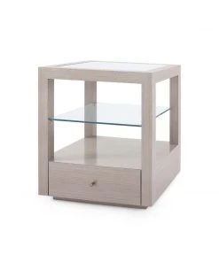Bungalow 5 Gavin 1 Drawer Side Table Taupe Grey New Arrivals