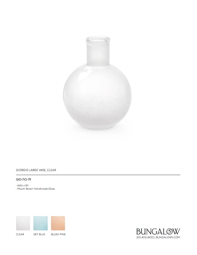 Bungalow 5 New Arrivals Giorgio Vase Clear 9 Bungalow 5 New Arrivals Giorgio Vase Clear