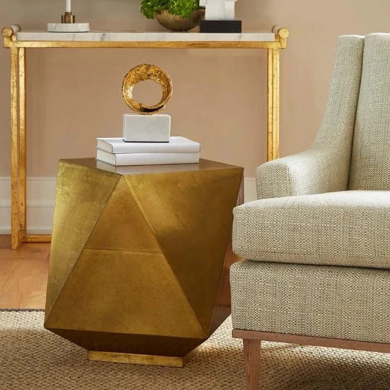 Bungalow 5 New Arrivals Hedron Side Table Brass 5 Bungalow 5 New Arrivals Hedron Side Table Brass