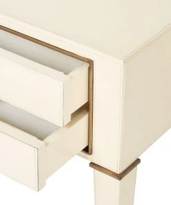 Bungalow 5 Hunter 2 Drawer Side Table Ivory New Arrivals
