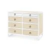 Bungalow 5 New Arrivals Mallet 8 Drawer Dresser Grasscloth And White Lacquer 2 Bungalow 5 New Arrivals Mallet 8 Drawer Dresser Grasscloth And White Lacquer