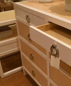 Bungalow 5 New Arrivals Mallet 8 Drawer Dresser Grasscloth And White Lacquer 20 Bungalow 5 New Arrivals Mallet 8 Drawer Dresser Grasscloth And White Lacquer