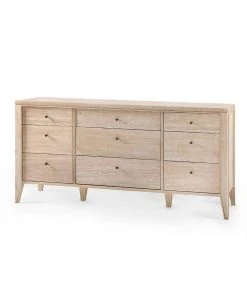 Bungalow 5 Paola Extra Large 9 Drawer Dresser Bleached Cerused Oak New Arrivals
