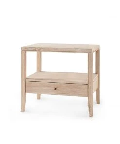 Bungalow 5 New Arrivals Paola One Drawer Side Table Bleached Cerused Oak